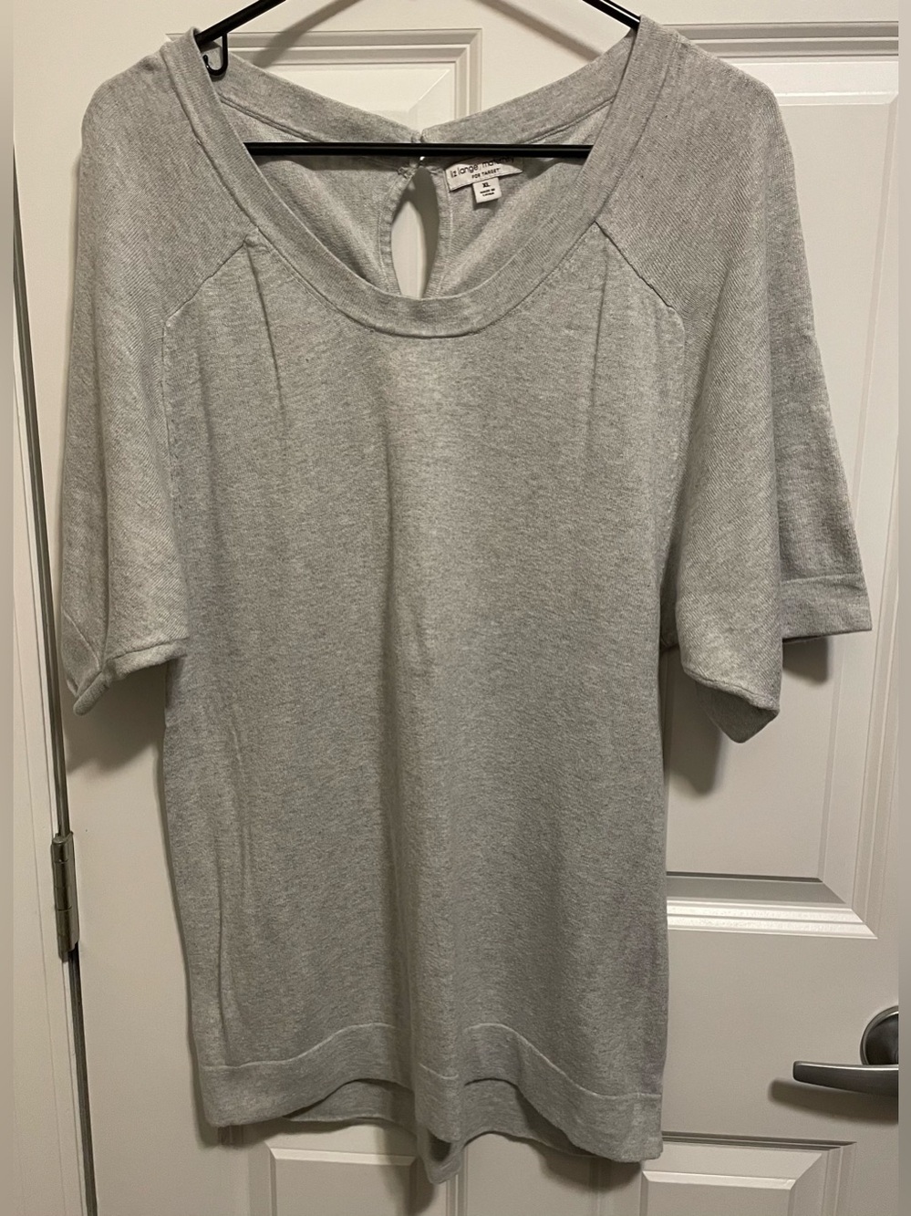Liz Lange Maternity for Target Heather Grey Keyhole Back Knit Top XL